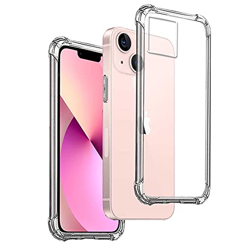 REY Transparent Silikonhülle TPU Anti-Shock für iPhone 13 (6,1"), Handyhülle Premium Kratzfest TPU Durchsichtige Schutzhülle von REY