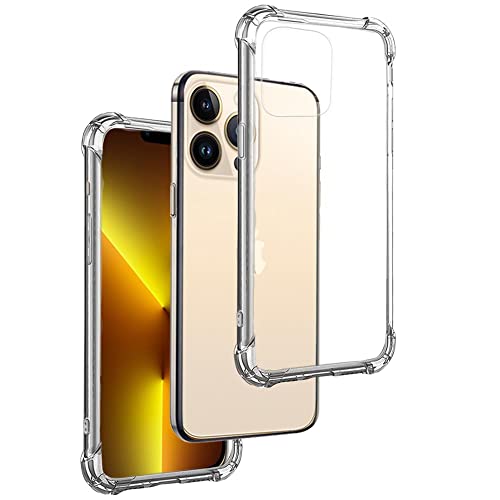 REY Transparent Silikonhülle TPU Anti-Shock für iPhone 13 PRO (6,1"), Handyhülle Premium Kratzfest TPU Durchsichtige Schutzhülle von REY