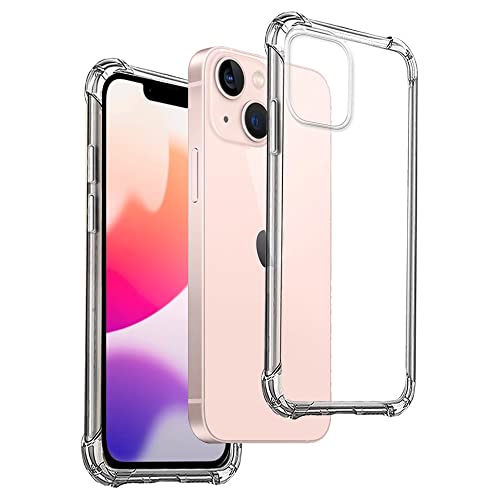 REY Transparent Silikonhülle TPU Anti-Shock für iPhone 14 6,1", Handyhülle Premium Kratzfest TPU Durchsichtige Schutzhülle Anti-Schock von REY