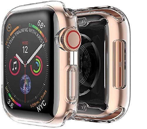 REY Transparent Silikonhülle TPU für Apple Watch Series 4 - Apple Watch Series 5 - Apple Watch Series 6 - Apple Watch SE 44mm, Handyhülle Premium Kratzfest TPU Durchsichtige Schutzhülle (Pack 3X) von REY