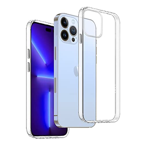 REY Transparent Silikonhülle TPU für iPhone 14 PRO 6,1", Handyhülle Premium Kratzfest TPU Durchsichtige Schutzhülle, Ultradünne 0,33 mm von REY