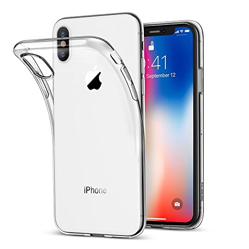 REY Transparent Silikonhülle TPU für iPhone X - iPhone XS, Handyhülle Premium Kratzfest TPU Durchsichtige Schutzhülle, Ultradünne 0,33 mm von REY