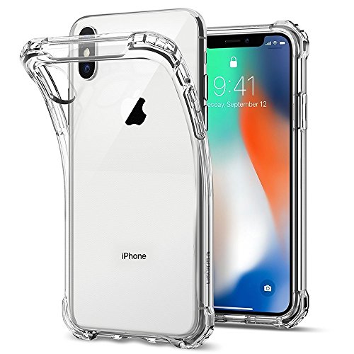 REY Transparent Silikonhülle TPU Anti-Shock für iPhone XS MAX, Handyhülle Premium Kratzfest TPU Durchsichtige Schutzhülle von REY
