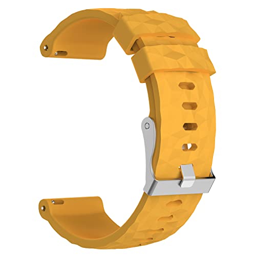 REYDA 24mm Silikonarmband Kompatibel für Suunto 9/9 Baro Armband Silikon, Weich Atmungsaktiv Silikonband Uhrenarmband Metallschnalle Armbänder Ersatzarmband für Suunto 7/D5/Spartan Sport Wrist HR Baro von REYDA