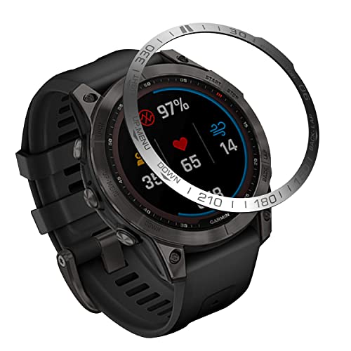 REYDA Uhrenlünette Kompatibel für Garmin Fenix 7 Pro Lünettenring, Edelstahl Lünette Ring Kleberabdeckung Kratzfester Schutz Metall Bezel Ring Styling Uhrenlünette Schutzring für Garmin Fenix 7 Pro von REYDA