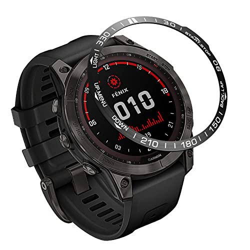 REYDA Uhrenlünette Kompatibel für Garmin Fenix 7X Lünettenring, Edelstahl Lünette Ring Kleberabdeckung Kratzfester Schutz Metall Bezel Ring Styling Kreis Uhrenlünette Schutzring für Garmin Fenix 7X von REYDA