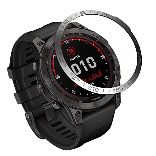 REYDA Uhrenlünette Kompatibel für Garmin Fenix 7X Pro Lünettenring, Edelstahl Lünette Ring Kleberabdeckung Kratzfester Schutz Metall Bezel Ring Styling Uhrenlünette Schutzring für Garmin Fenix 7X Pro von REYDA