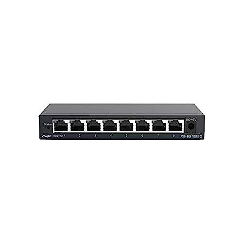 REYEE 8-Port Unmanaged Switch, 8 10/100base-t Ethernet RJ45 Ports, Steel Case Marke von REYEE