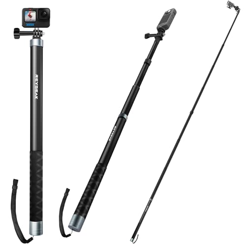 REYGEAK 270 cm Ultra langer Selfie-Stick (verbesserte 2,7 Meter) Kohlefaser Handheld ausziehbar Stange Einbeinstativ für GoPro Max Hero 9 8 7 6 5,DJI OSMO Action Insta 360 und andere Action-Kameras von REYGEAK