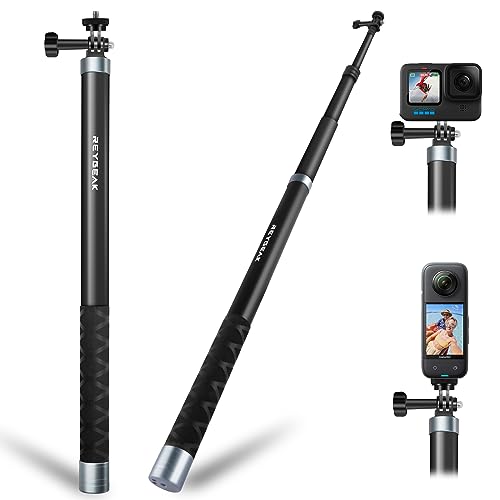 REYGEAK 3m/300cm Selfie-Stick aus Kohlefaser für Insta360,Kohlefaser-Material Ausziehbares Polar Einbeinstativ für GoPro Max Hero 11 10 9 8,DJI OSMO Action 4/Action 3 und andere Kameras (2,7M/270cm) von REYGEAK