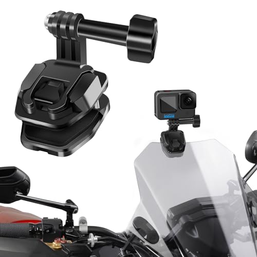 REYGEAK Aluminiumlegierung Motorrad Windschutzscheibe Clip für insta360 X3, Fahrrad Windschutzscheibe Kamera Clip kompatibel mit insta360 X4, Aluminiumlegierung Halterung für GoPro Hero (Für GoPro) von REYGEAK