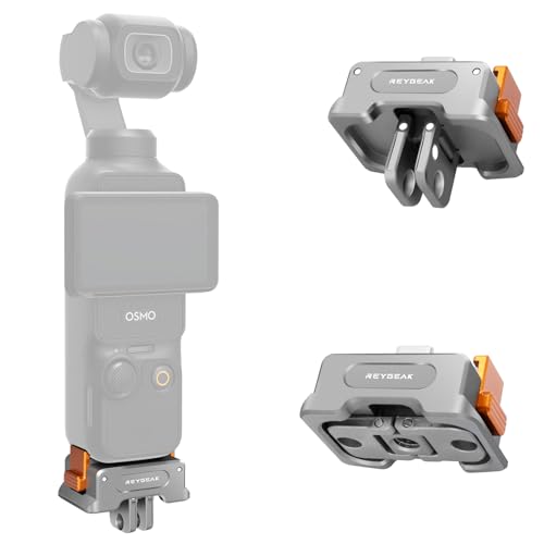 REYGEAK Ladeadapter Basis für DJI Osmo Pocket 3, Typ-C Ladestation Fit Arca-Swiss Standard, mit 1/4 Schraubenloch/Faltfinger, Aluminiumlegierung Halterung von REYGEAK