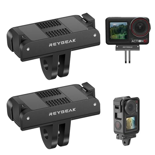 REYGEAK Magnetische Adapterhalterung für DJI Action 5 Pro Action 4/3 mit Adapteranschluss für DJI Action 5 Pro/4/3, 2er-Pack Magnetische Adapterhalterung mit Zwei Krallen Zubehör(2er-Pack) von REYGEAK