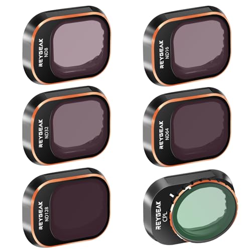 REYGEAK Mini 4 Pro ND Filters,Filtert Set für Mini 4, 6er-Pack CPL/ND8/ND16/ND32/ND64/ND128 Graufilter-Drohnenobjektiv-Zubehör, mehrfach beschichtetes HD-optisches Glas, Rahmen aus Aluminiumlegierung REYGEAK Mini 4 Pro ND Filters,Filtert Set für Mini 4, 6er-Pack CPL/ND8/ND16/ND32/ND64/ND128 Graufilter-Drohnenobjektiv-Zubehör, mehrfach beschichtetes HD-optisches Glas, Rahmen aus Aluminiumlegierung von REYGEAK
