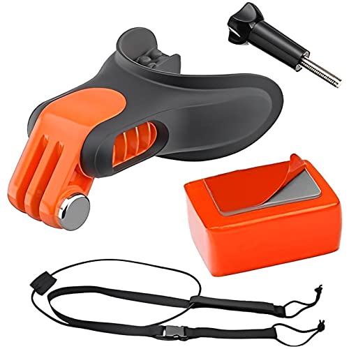 REYGEAK Mundhalterung für GoPro Hero11/10 Insta360 X3/DJI Action 3, Bite Mount Mundstück Halter POV Filming für Hero 11 10 9 8 7 Surfen Snowboarden Body Boarding Kajakfahren inkl. schwimmendem Modul von REYGEAK