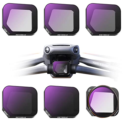 REYGEAK ND-Filter-Set, kompatibel mit DJI Mavic 3 Classic, 6 Stück CPL ND8 ND16 ND32 ND64 ND128 Graufilter Drohnenobjektiv Zubehör, UHD Multi Nano Layer Beschichtung, Rahmen aus Aluminiumlegierung von REYGEAK