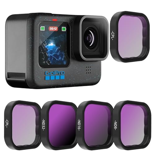 REYGEAK Objektivfilter CPL ND8 ND16 ND32, kompatibel mit GoPro Hero 12/Hero 11 Black Hero 10/9, Neutraldichte- und Polarisationsfilter-Set, Objektivschutz für GoPro 12/11/10/9 REYGEAK Objektivfilter CPL ND8 ND16 ND32, kompatibel mit GoPro Hero 12/Hero 11 Black Hero 10/9, Neutraldichte- und Polarisationsfilter-Set, Objektivschutz für GoPro 12/11/10/9 von REYGEAK