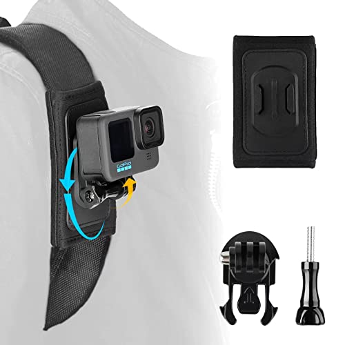 REYGEAK Rucksack-Schultergurt-Halterung mit verstellbarem Schulterpolster und 360° drehbarer Basishalterung, kompatibel mit GoPro Hero 11 Hero 10/9/8/7/6/5, DJI Osmo Action,Insta 360 REYGEAK Rucksack-Schultergurt-Halterung mit verstellbarem Schulterpolster und 360° drehbarer Basishalterung, kompatibel mit GoPro Hero 11 Hero 10/9/8/7/6/5, DJI Osmo Action,Insta 360 von REYGEAK
