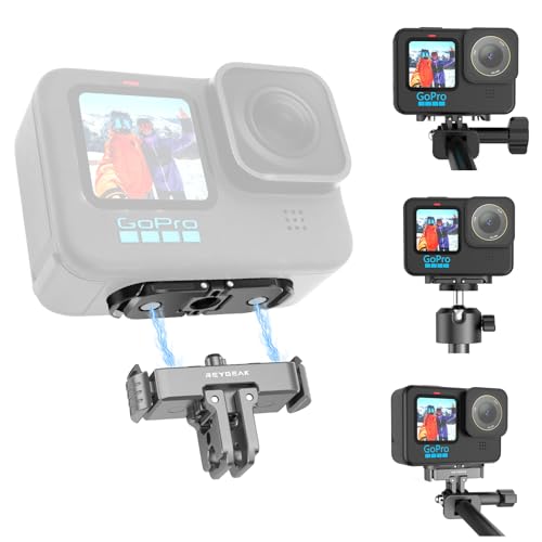REYGEAK Quick Release Mount Set für GoPro Hero 12/11/10/9, Magnetische Latch Base Mount für GoPro Hero 13, Aluminium Metal Mount Adapter mit 1/4" Schraube für GoPro Klemmenzubehör REYGEAK Quick Release Mount Set für GoPro Hero 12/11/10/9, Magnetische Latch Base Mount für GoPro Hero 13, Aluminium Metal Mount Adapter mit 1/4" Schraube für GoPro Klemmenzubehör von REYGEAK