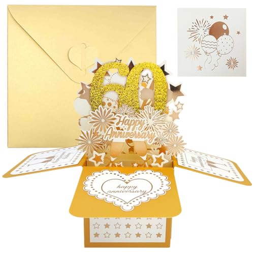 3D Pop Up Geburtstagskarte 60 Jahr Golden Geburtstag Grußkarten Set Glückwunschkarten Happy Birthday Grusskarte mit Umschlag DIY Karte Glückwünsche für Kinder Familie Freunde Geburtstagsgeschen 3D Pop Up Geburtstagskarte 60 Jahr Golden Geburtstag Grußkarten Set Glückwunschkarten Happy Birthday Grusskarte mit Umschlag DIY Karte Glückwünsche für Kinder Familie Freunde Geburtstagsgeschen von REYOK