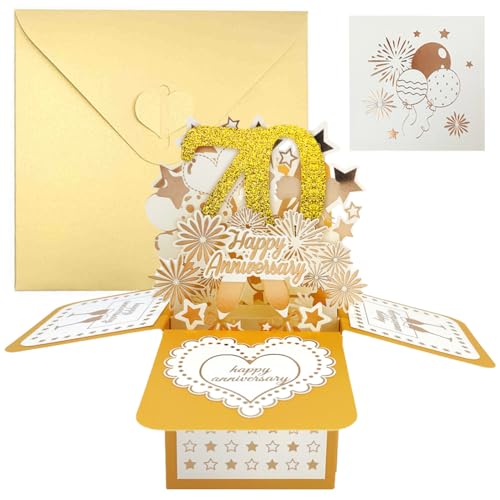 3D Pop Up Geburtstagskarte 70 Jahr Golden Geburtstag Grußkarten Set Glückwunschkarten Happy Birthday Grusskarte mit Umschlag DIY Karte Glückwünsche für Kinder Familie Freunde Geburtstagsgeschen 3D Pop Up Geburtstagskarte 70 Jahr Golden Geburtstag Grußkarten Set Glückwunschkarten Happy Birthday Grusskarte mit Umschlag DIY Karte Glückwünsche für Kinder Familie Freunde Geburtstagsgeschen von REYOK