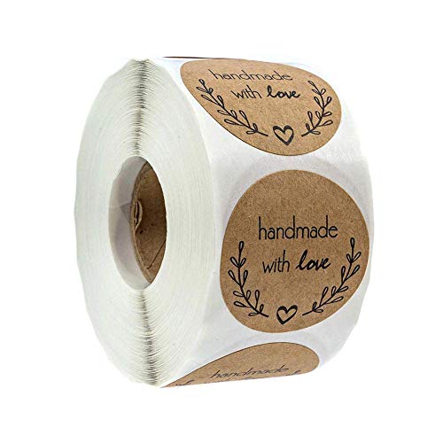500 Stück Kraft Selbstgemacht mit Liebe Aufkleber Label Papier Abdichtung Aufkleber Etiketten Rund Selbstklebend Geschenkaufkleber Geschenksticker für Backen Geschenktüten Hochzeit 500 Stück Kraft Selbstgemacht mit Liebe Aufkleber Label Papier Abdichtung Aufkleber Etiketten Rund Selbstklebend Geschenkaufkleber Geschenksticker für Backen Geschenktüten Hochzeit von REYOK