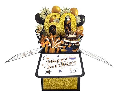 60. Geburtstagskarte, 3D Pop Up Karte Geburtstag Pop-up Grußkarten 3D Pop-up 60th Birthday Cards, 60 Jahre Glückwünsche Geburtstagskarten mit Umschlag für Mama Frauen Männer Geschenk 60. Geburtstagskarte, 3D Pop Up Karte Geburtstag Pop-up Grußkarten 3D Pop-up 60th Birthday Cards, 60 Jahre Glückwünsche Geburtstagskarten mit Umschlag für Mama Frauen Männer Geschenk von REYOK