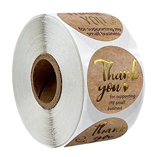 Runde Backaufkleber Kraft Thank You for Supporting My Small Business selbstklebende Etiketten Pro Rolle, 500 Stück Dank Selbstklebend Geschenksticker für Giveaways Brautpartys Business 2,5 cm Runde Backaufkleber Kraft Thank You for Supporting My Small Business selbstklebende Etiketten Pro Rolle, 500 Stück Dank Selbstklebend Geschenksticker für Giveaways Brautpartys Business 2,5 cm von REYOK