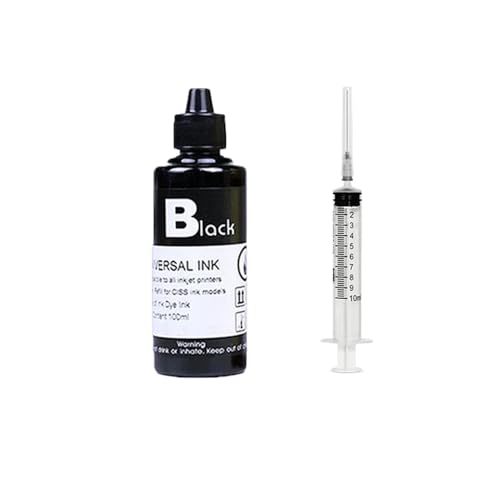 100 ml Universal Refill Ink Kit kompatibel mit Tintenstrahldruckern CISS -Patronen(1 Black) von REwNXA