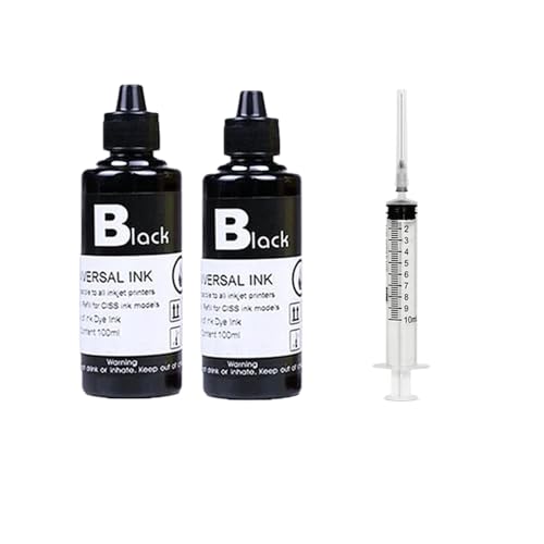 100 ml Universal Refill Ink Kit kompatibel mit Tintenstrahldruckern CISS -Patronen(2 Black) von REwNXA