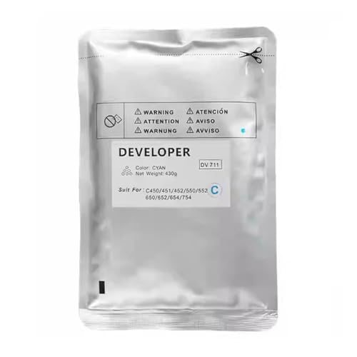 REwNXA DV711 -Entwicklertonerpulver kompatibel mit 654 754 C450 C451 C452 C552 C654 C754 C654E C754E Drucker(1PCS DV711 C) von REwNXA