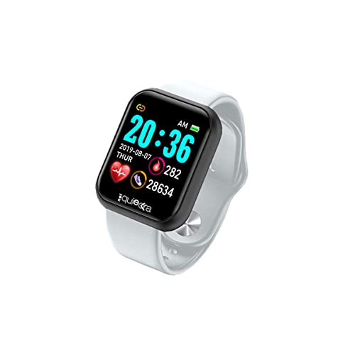 Power Color Smartwatch, Fitnessuhr für Herren und Damen, Schrittzähler, Herzfrequenzüberwachung, Schlaf und Gesundheit, Benachrichtigungen, schwarzes Gehäuse mit schwarzem Armband und weißem Armband von RF Distribution
