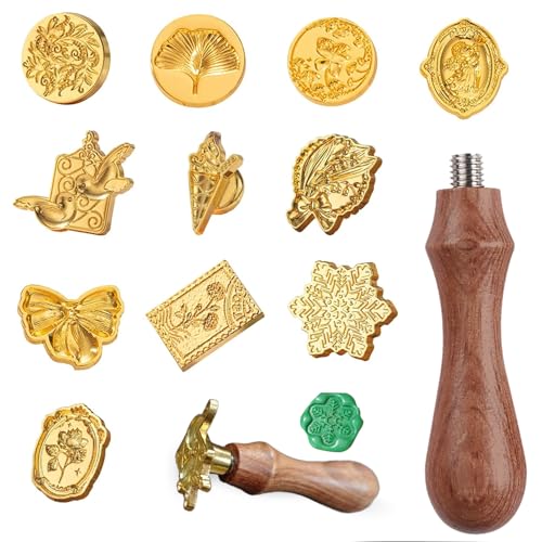 Wachssiegel Stempel Set, 11 Stile Retro Siegelstempel Set mit Holzgriff Siegelwachs Stempel Kit Wax Seal Stamp Wachs Siegel Stempel für Kartenumschläge Einladungen Wachssiegel Stempel Set, 11 Stile Retro Siegelstempel Set mit Holzgriff Siegelwachs Stempel Kit Wax Seal Stamp Wachs Siegel Stempel für Kartenumschläge Einladungen von RFYTDCF