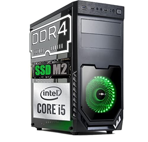 PC Desktop Intel I5 SIX CORE 8th gen UP TO TURBO 4,0 GHZ Windows 10 PRO 64 BIT Original Case ATX USB 3.0 PSU 600W RAM 8GB DDR4 SSD M2 256GB UHD 4K Ausgänge HDMI DVI VGA WIFI 300MB DVD RW von RG DIGITAL