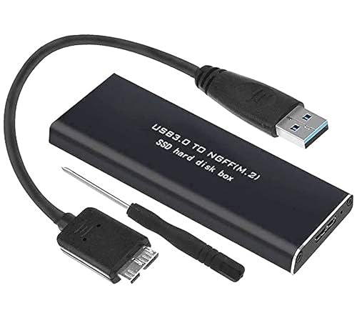 RGBS M.2 SATA Adapter USB 3.0 zu NGFF SSD, externes Gehäuse, SATA III Gehäuse 2280 2260 2242 2230 B+M Key NGFF SATA3 Caddy UASP 5 Gbit/s für Win10/8/7/Vista/XP/Linux/Mac OS von RGBS