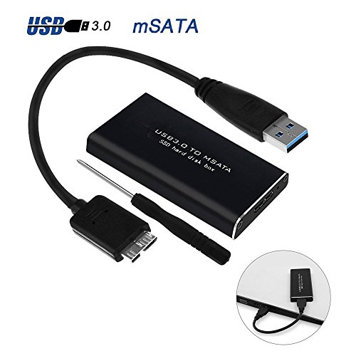 RGBS USB zu mSATA 3030 mm 3050 mm SSD Gehäuse Caddy USB 3.0 6 Gbit/s High Speed Support UASP Externer Konverter für Samsung/Sandisk/Kingston/Toshiba m-SATA Solid State Drive von RGBS