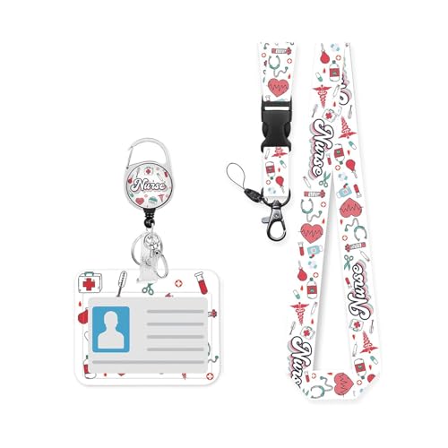 RGYBAO Ausweishalter für Krankenschwestern, Kartenhalter und Umhängeband, Ausweishülle mit einziehbarem Clip für Krankenschwester und Arzt RGYBAO Ausweishalter für Krankenschwestern, Kartenhalter und Umhängeband, Ausweishülle mit einziehbarem Clip für Krankenschwester und Arzt von RGYBAO