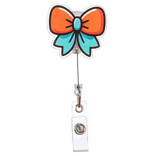 RGYBAO Bowknot Badges Holder with Metal Clip Nurse Doctor Badges Holder Retractable Badges Reels Holder for Student Teacher von RGYBAO