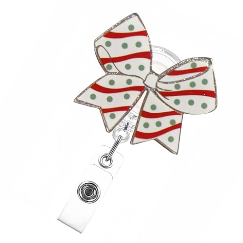 RGYBAO Bowknot Badges Holder with Metal Clip Nurse Doctor Badges Holder Retractable Badges Reels Holder for Student Teacher von RGYBAO