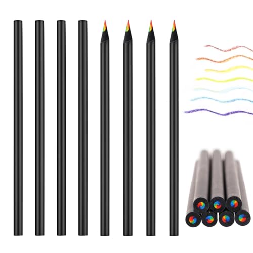 RGZD Regenbogen Buntstifte, 7 in 1 schwarze hölzerne Regenbogenstifte, mehrfarbige Bleistifte sortierte Farben Art Supplies für Erwachsene Zeichnung Färbung Skizzieren Schule Klassenzimmer(8 Stücke) RGZD Regenbogen Buntstifte, 7 in 1 schwarze hölzerne Regenbogenstifte, mehrfarbige Bleistifte sortierte Farben Art Supplies für Erwachsene Zeichnung Färbung Skizzieren Schule Klassenzimmer(8 Stücke) von RGZD