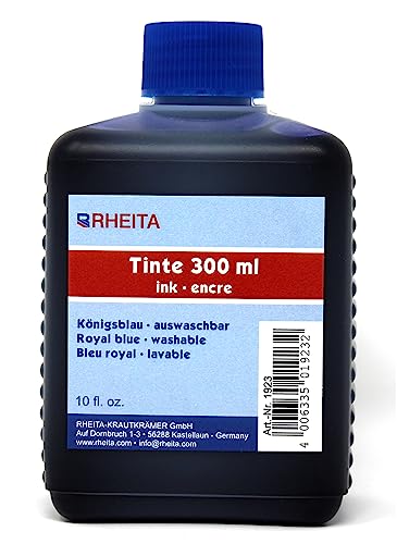 RHEITA Füllhalter Tinte im Kanister mit 300ml, Farbe königsblau, Tinte auswaschbar von RHEITA