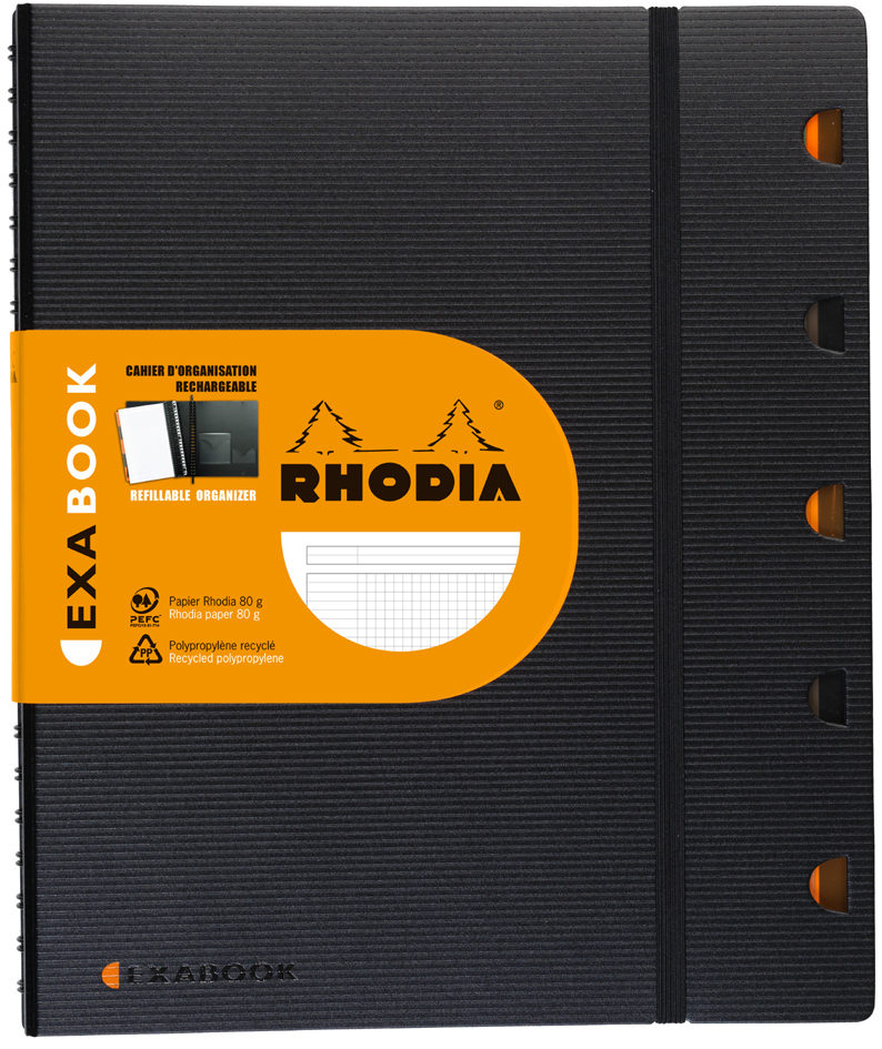 RHODIA Collegeblock EXABOOK, A4+, kariert, schwarz von RHODIA