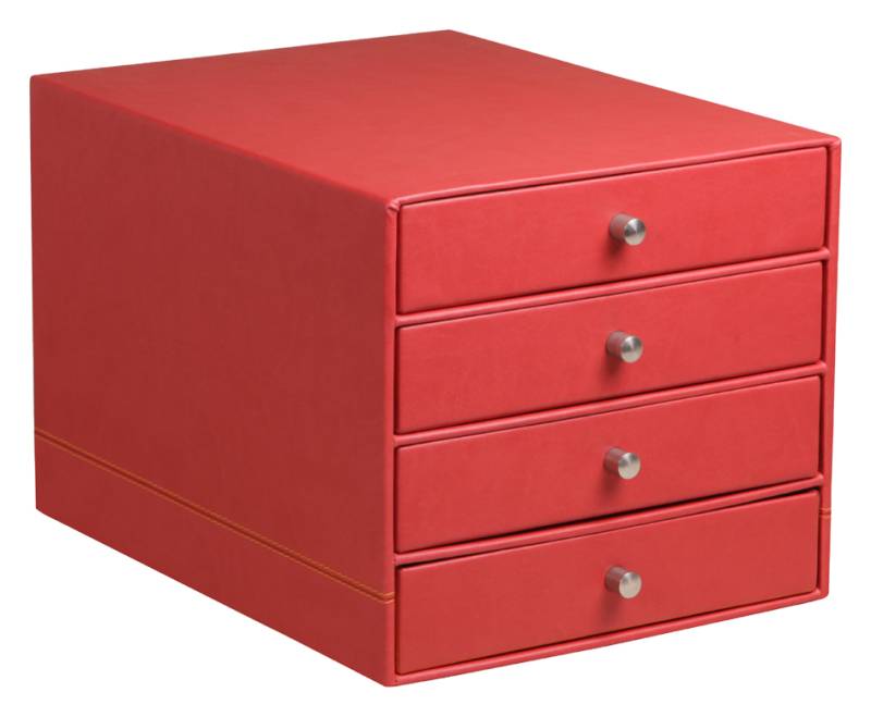 RHODIA Schubladenbox RHODIARAMA, 4 Schübe, mohnrot von RHODIA