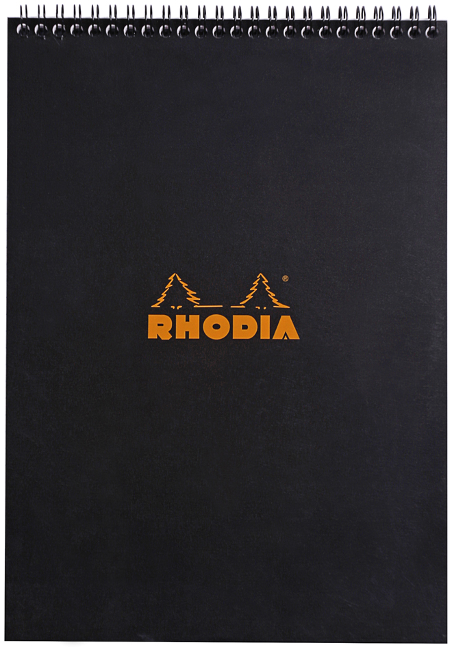 RHODIA Spiralnotizblock No. 18, DIN A4, kariert, schwarz von RHODIA