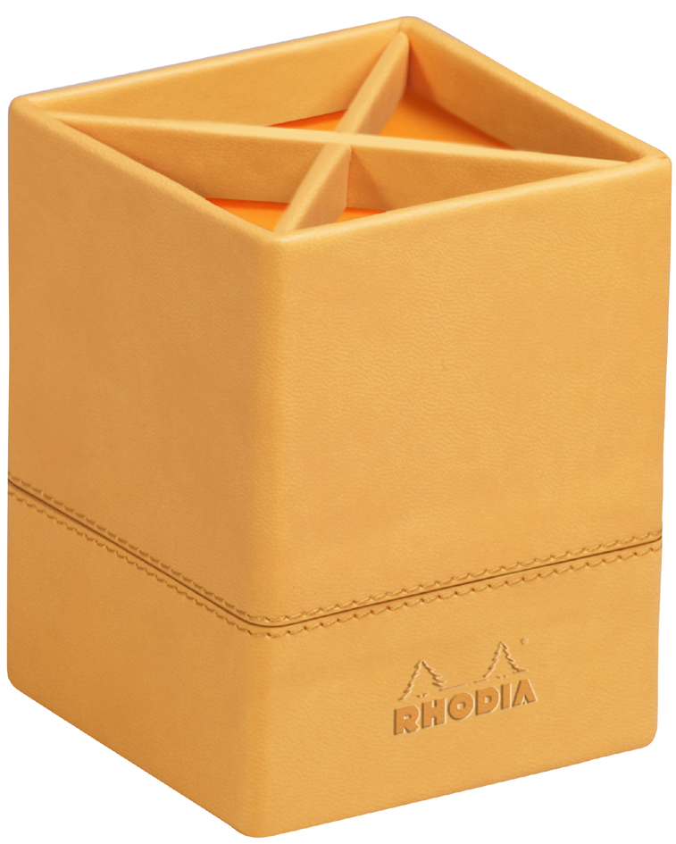 RHODIA Stifteköcher, aus Kunstleder, orange von RHODIA