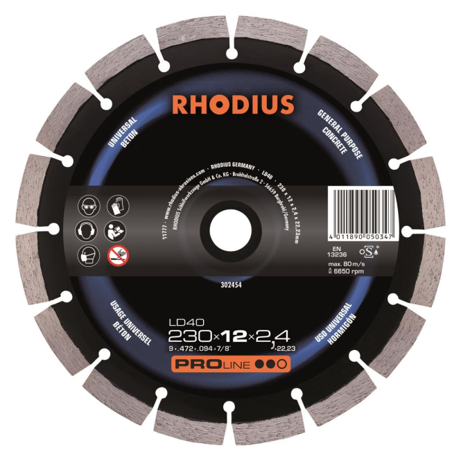 Rhodius Diamantscheiben LD 40 302454 230x10x2,4x22,23 Universal/Beton Rhodius Diamantscheiben LD 40 302454 230x10x2,4x22,23 Universal/Beton von RHODIUS Schleifwerkzeuge