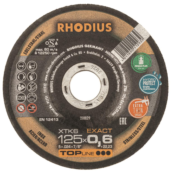 Rhodius Trennscheibe XTK 6 210828 115x0,6x22,23 Extradünn Edelstahl Rhodius Trennscheibe XTK 6 210828 115x0,6x22,23 Extradünn Edelstahl von RHODIUS Schleifwerkzeuge