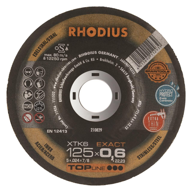 Rhodius Trennscheibe XTK 6 210829 125x0,6x22,23 Extradünn Edelstahl Rhodius Trennscheibe XTK 6 210829 125x0,6x22,23 Extradünn Edelstahl von RHODIUS Schleifwerkzeuge