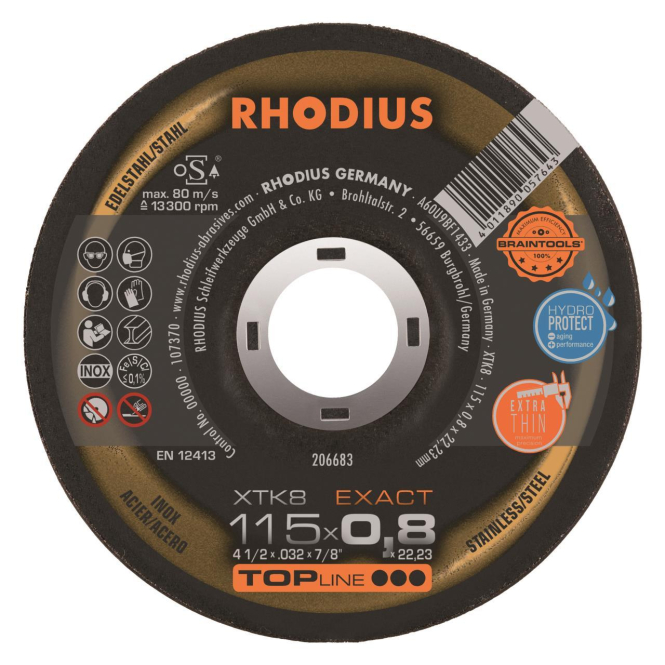 Rhodius Trennscheibe XTK 8 206683 115x0,8x22,23 Extradünn Edelstahl Rhodius Trennscheibe XTK 8 206683 115x0,8x22,23 Extradünn Edelstahl von RHODIUS Schleifwerkzeuge