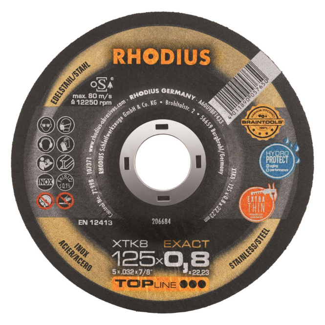 Rhodius Trennscheibe XTK 8 206684 125x0,8x22,23 Extradünn Edelstahl Rhodius Trennscheibe XTK 8 206684 125x0,8x22,23 Extradünn Edelstahl von RHODIUS Schleifwerkzeuge